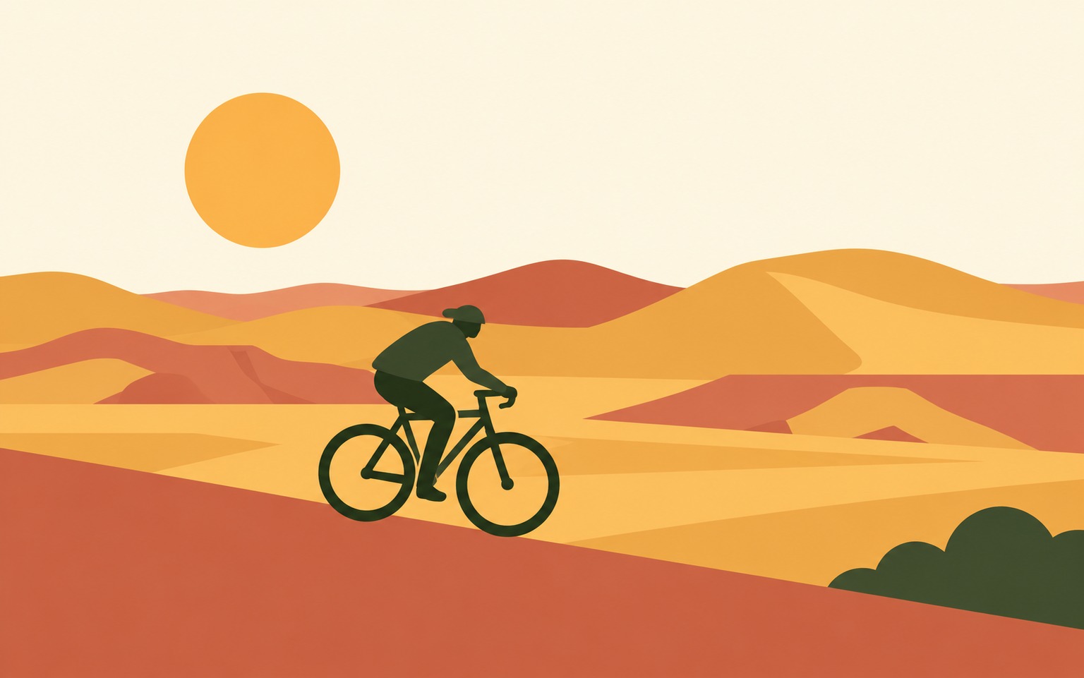 Illustration d’une sortie en VTT dans les Bardenas