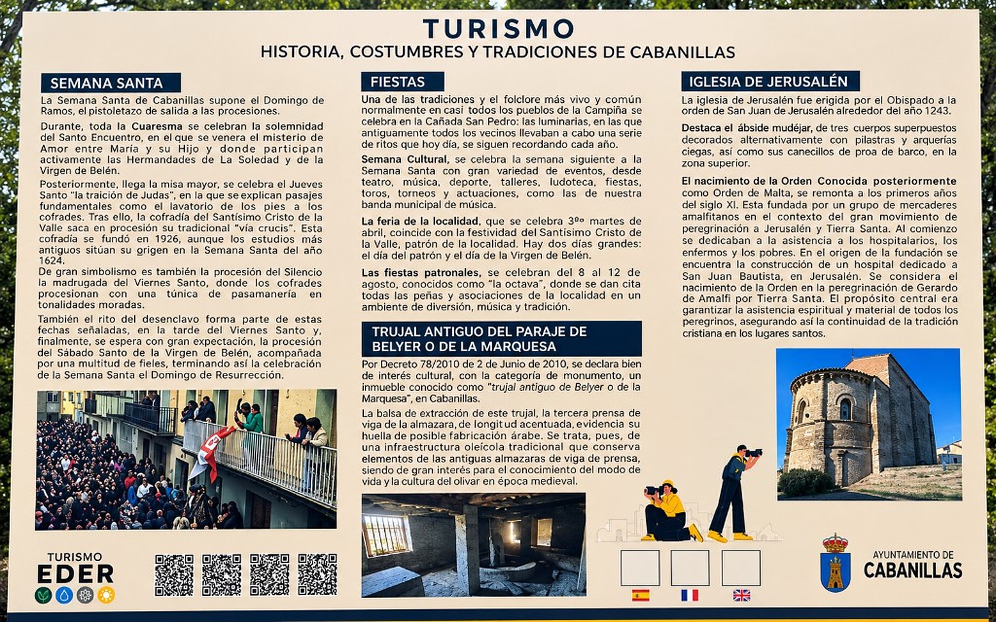 Panneau touristique de la mairie de Cabanillas